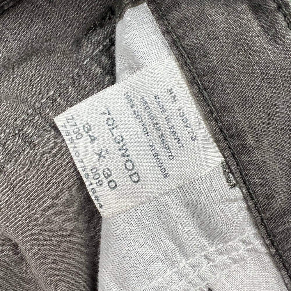 Wrangler Cargo Canvas Pants Mens 35x29" Gray Workwear Baggy Straight Modern‎ - Picture 2 of 9